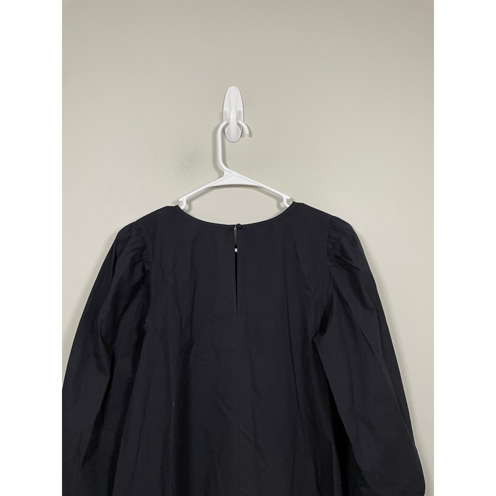 Able Long Sleeve Ruffle Hem Mini Dress In Navy Size XS Casual Minimalist - Picture 5 of 9